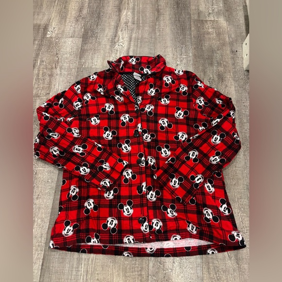 Disney Ladies Red and Black Plaid Pajama Set - Picture 2 of 6
